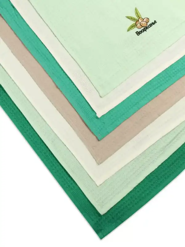 Embroidered Waffle Kitchen Towels