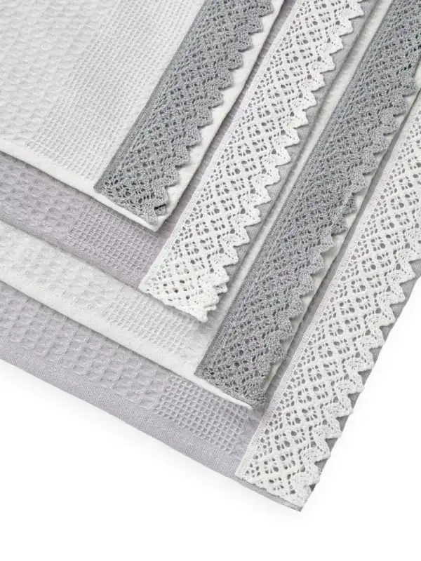 Embroidered Waffle Kitchen Towels, 40×60, 4 pcs
