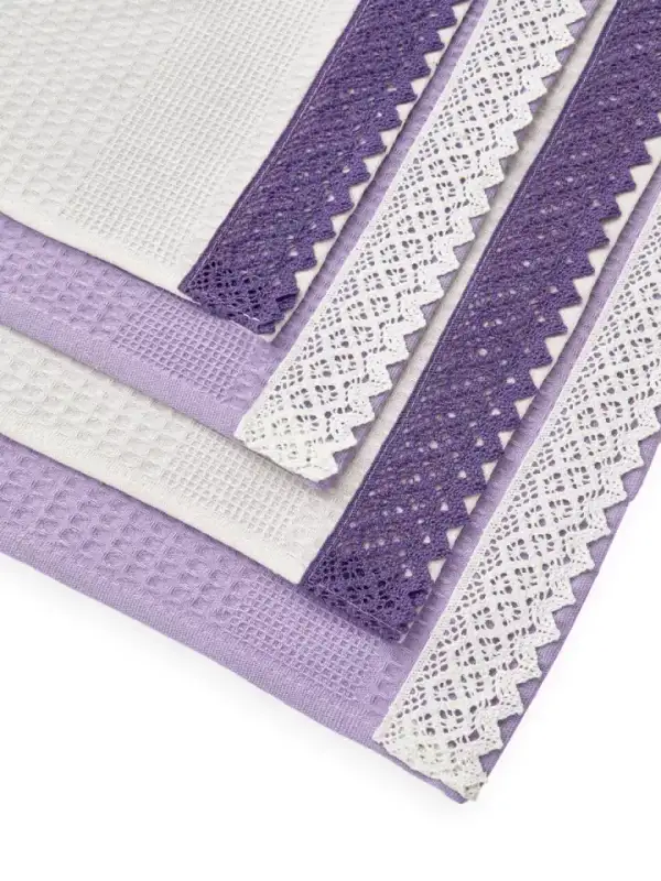 Embroidered Waffle Kitchen Towels, 40×60, 4 pcs