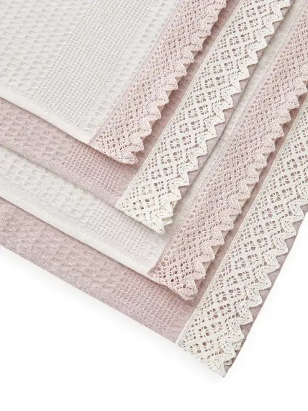 Embroidered Waffle Kitchen Towels, 40×60, 4 pcs