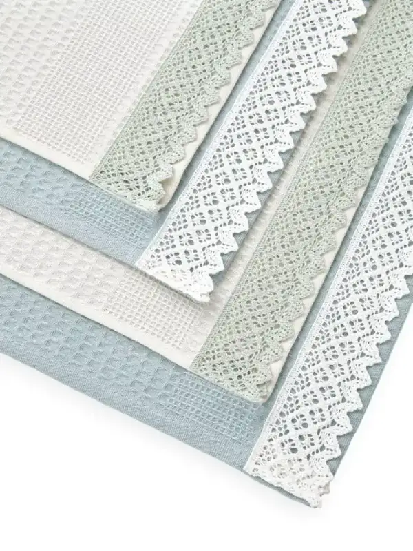 Embroidered Waffle Kitchen Towels, 40×60, 4 pcs