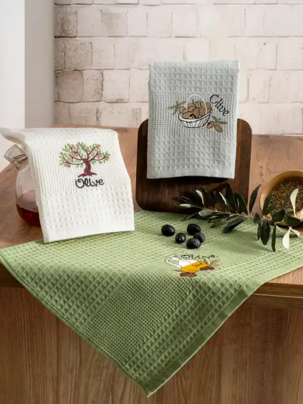 Waffle Kitchen Towel Set, 40×60, 3 pcs