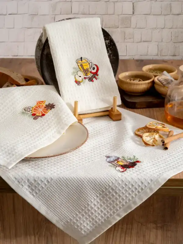 Waffle Kitchen Towel Set, 40×60, 3 pcs